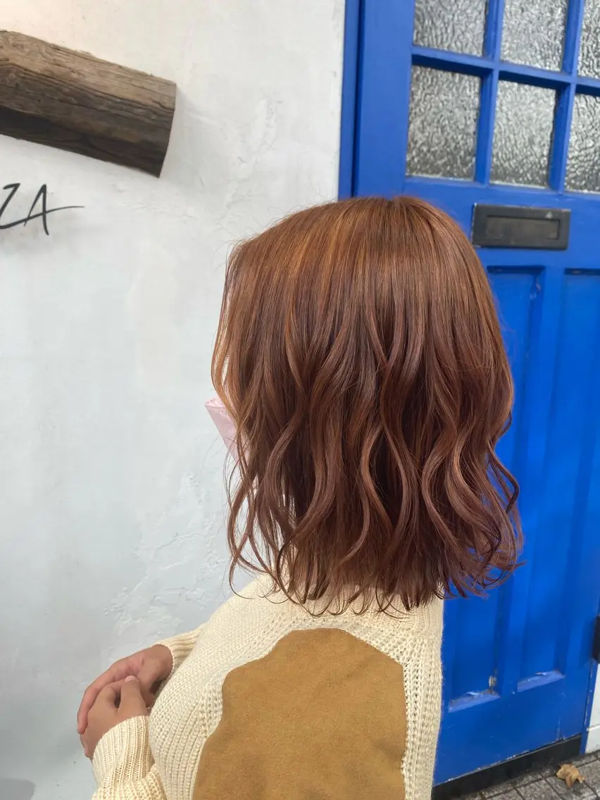 カラー ベージュカラー オレンジ オレンジベージュ ZAZA YUKAのヘアスタイル