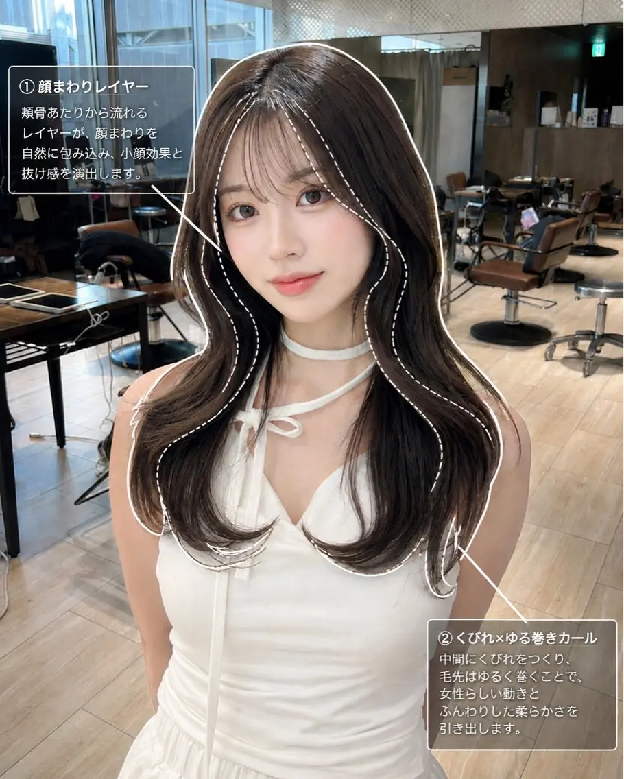 ロング トリートメント カット ヘアカラー 透明感カラー/韓国レ イヤー/宮下知也のヘアスタイル