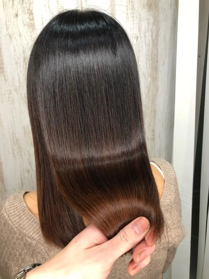 髪質改善カラーお得コース♡髪質改善inヒアルロン酸カラー+超音波3STEPTRの写真