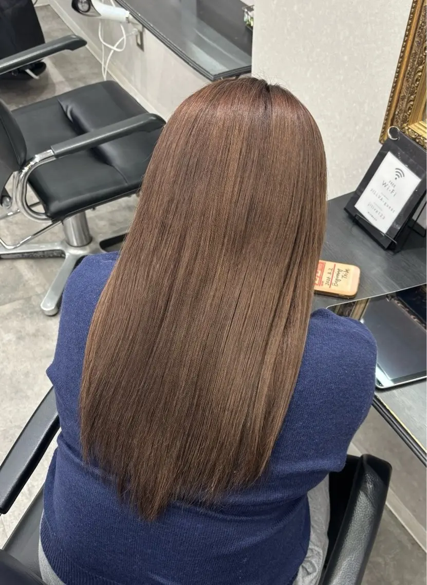 ロング カラー ケアブリーチ🥣 縮毛矯正Ryokoのヘアスタイル