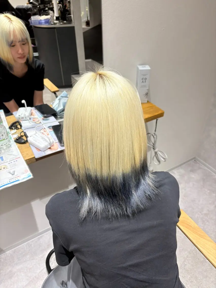 【ハイトーン】2ブリーチ🌻➕カラー 🥝🧸🧡※リタッチなし 追加メニュー🙆🏻♀️︎の写真