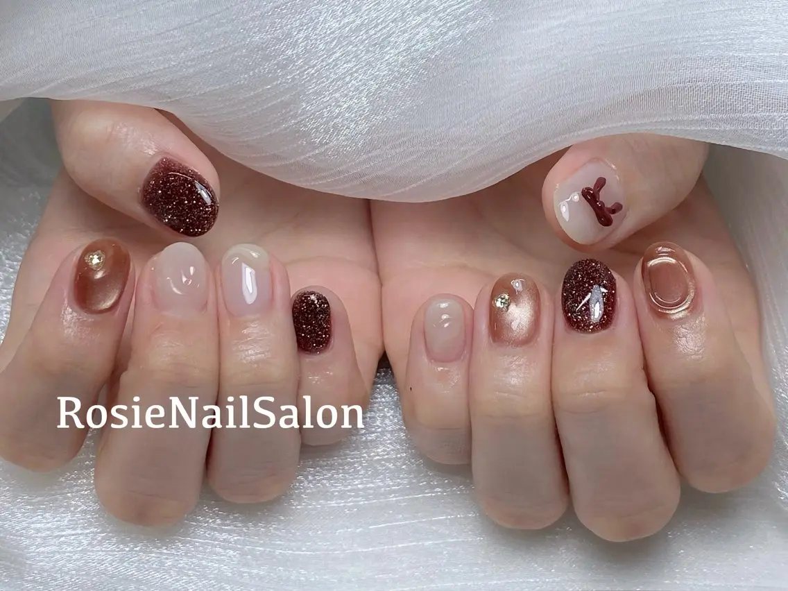 カラー ハンドネイル Rosie Nail サロン南越谷のネイルデザイン