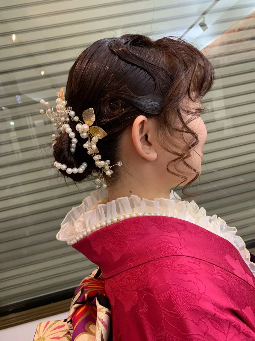 ヘアアレンジ 成人式 岡田 七海のヘアスタイル