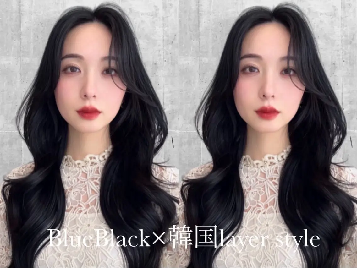 ロング カラー カット ヘアカラー レイヤー/髪質改善 縮毛/ハッシュカットのヘアスタイル