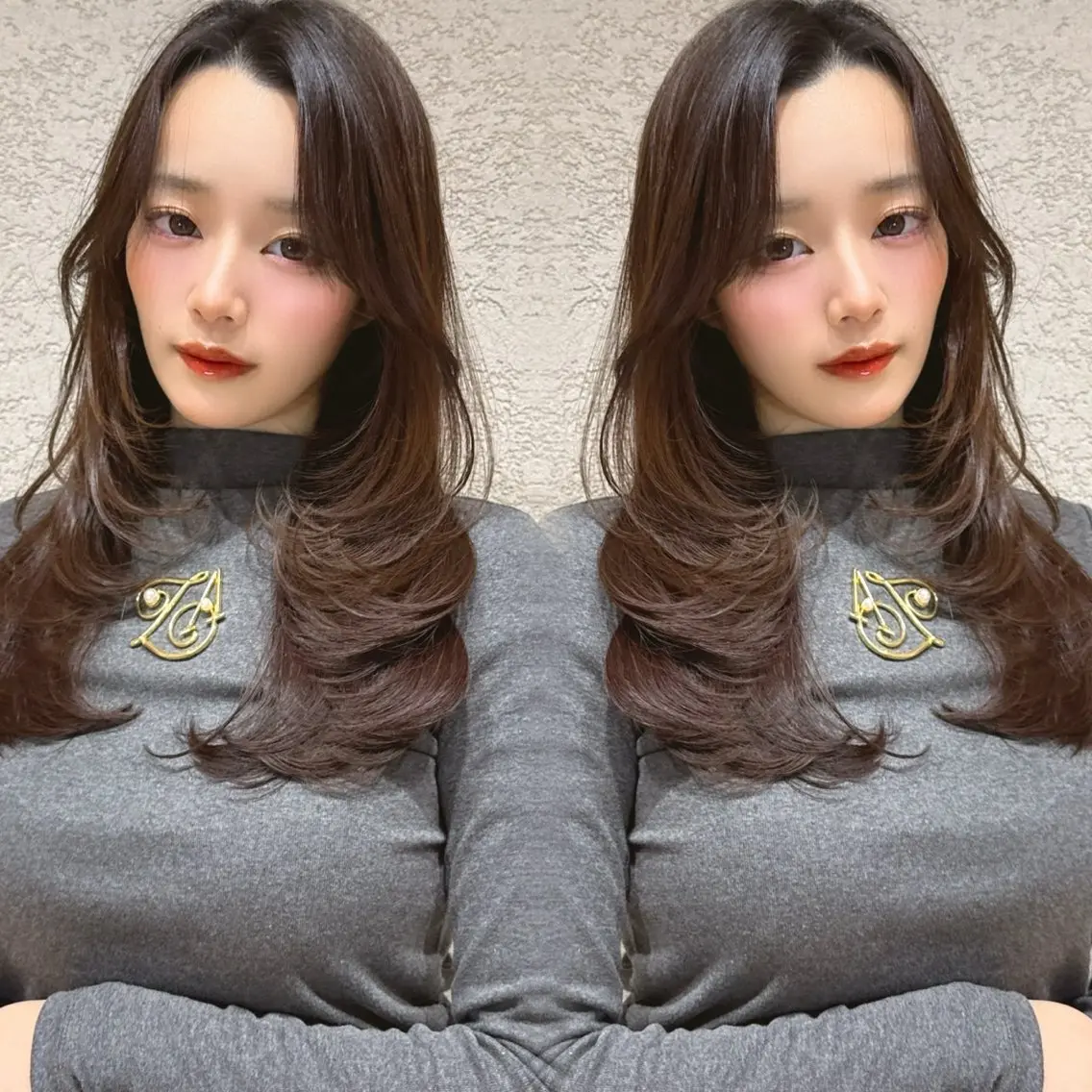 ロング カラー カット ヘアカラー トリートメント レイヤー/髪質改善 Lond ambreのヘアスタイル