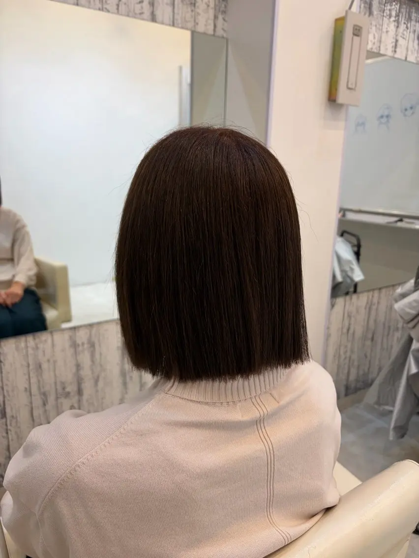 ミディアム ボブ カット ヘアカラー りゅうせい ／モデル募集中のヘアスタイル