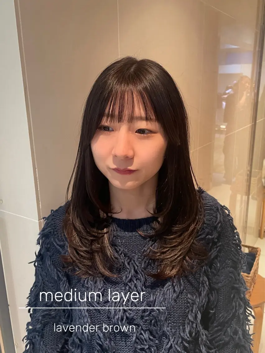 ミディアム カラー ミディアムレイヤー レイヤーカット カット ヘアカラー トリートメント 縮毛矯正/レイヤー 🌙児玉光瑠のヘアスタイル