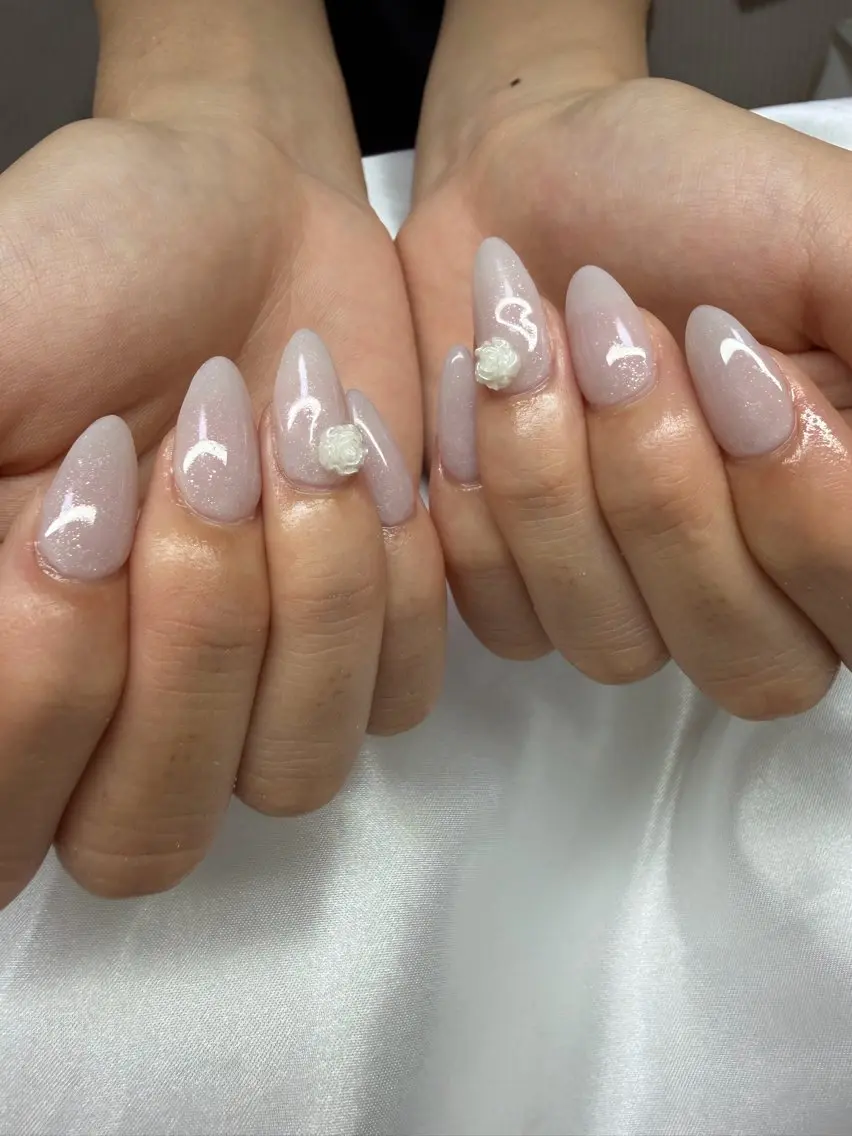 ネイル キラキラネイル ラメ(グリッター) ピンク ハンドネイル Mynail プライベートサロンのネイルデザイン