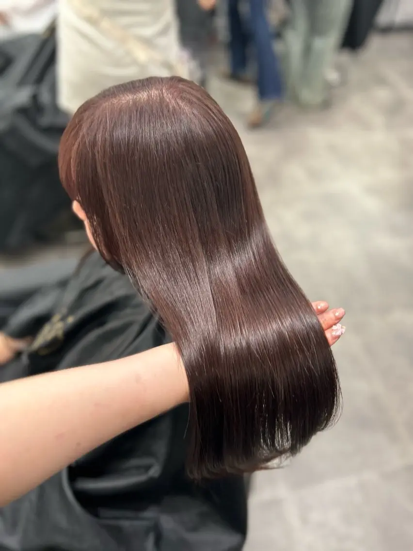 セミロング カラー ヘアアレンジ ブラウンカラー ピンクカラー ピンクブラウン ヘアカラー トリートメント ヘッドスパ ヘアセット 💎韓国/ レイヤー カット/ 暖色🫧のヘアスタイル