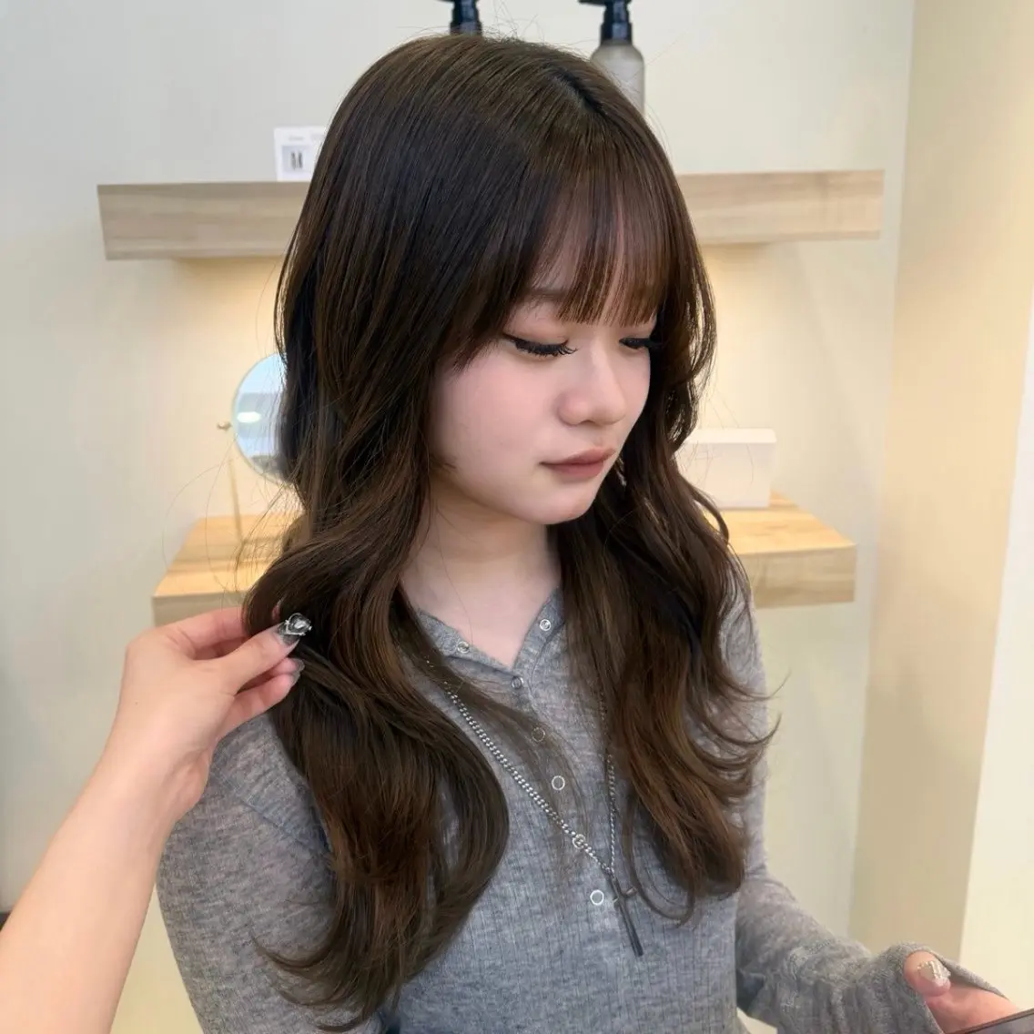 ロング ヘアカラー トリートメント 透明感カラー🫧 韓国ヘア/タマキ🎀のヘアスタイル