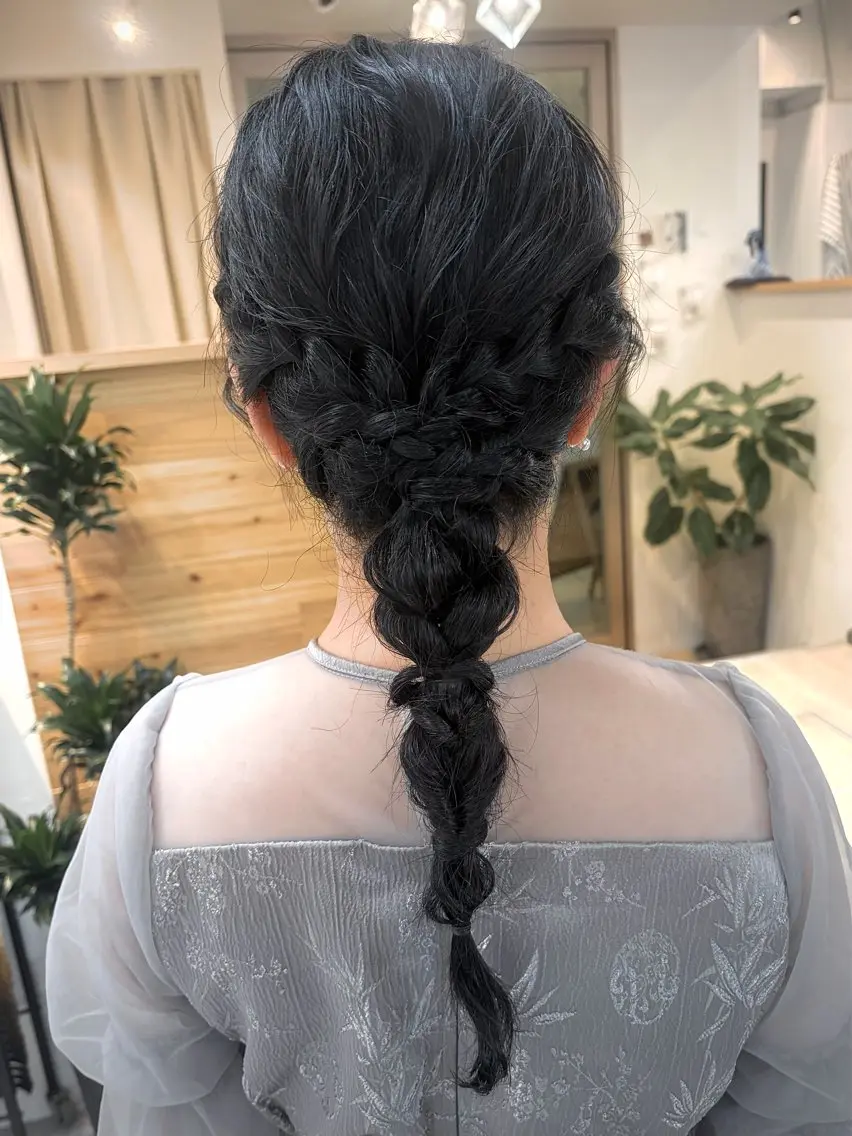 セミロング ヘアアレンジ 結婚式・ブライダル ヘアセット cana 札幌レイヤースタイルのヘアスタイル