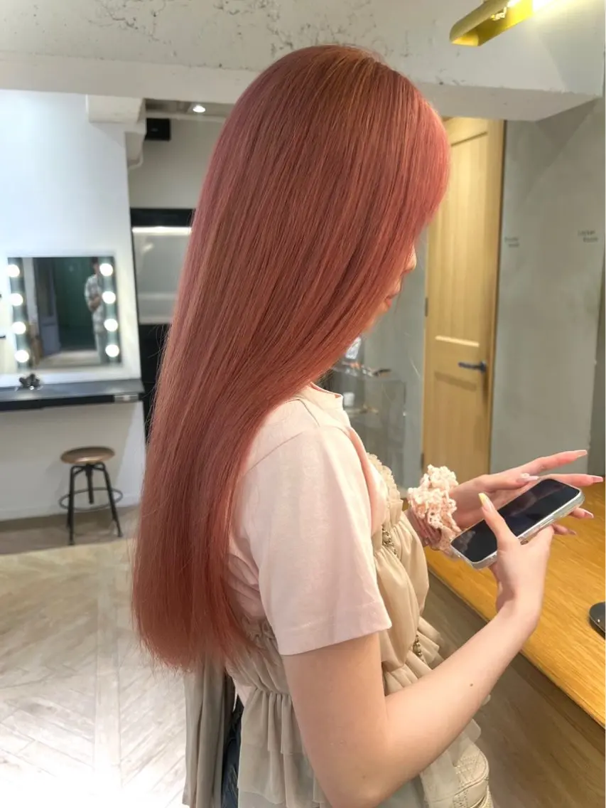 ロング ヘアカラー トリートメント 似合わせレイヤー ＆縮毛矯正のヘアスタイル