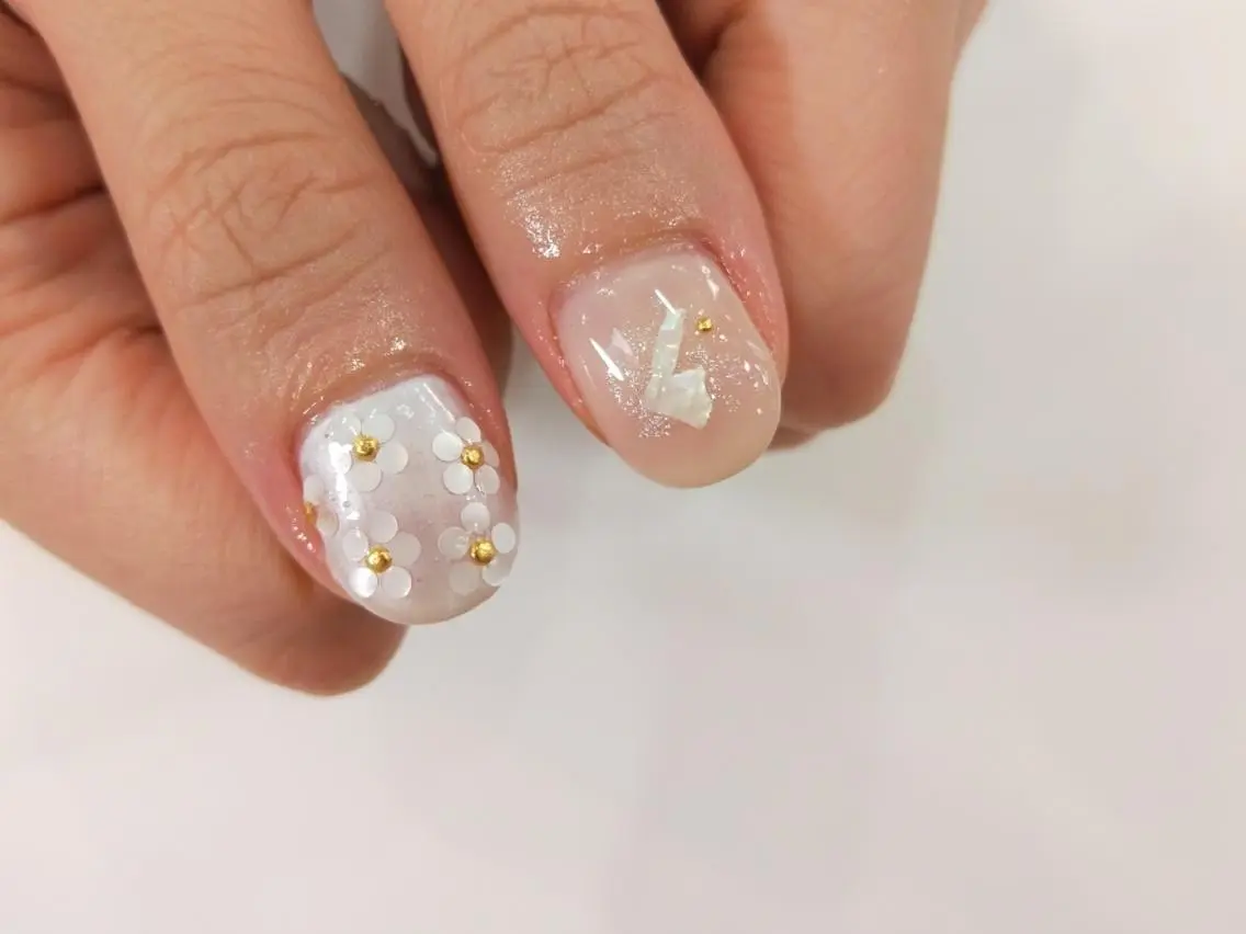 ネイル ハンドネイル ハンドケア はばすみれ🎀ﾈｲﾙ 光ﾌｪｲｼｬﾙ ﾍｱのネイルデザイン