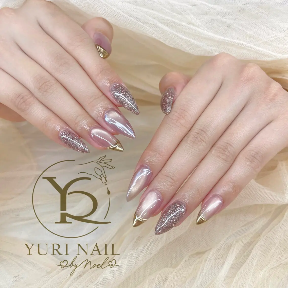 ネイル チークネイル フットネイル フレンチネイル グラデーション キラキラネイル ハンドネイル フットネイル ハンドケア YURI Nail Funabashiのネイルデザイン