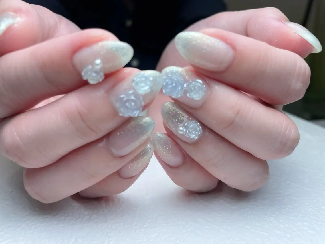 ネイル チークネイル フレンチネイル ジェルネイル ガラスフレンチ 韓国ネイル 中野駅から2分 MEO NAILのネイルデザイン