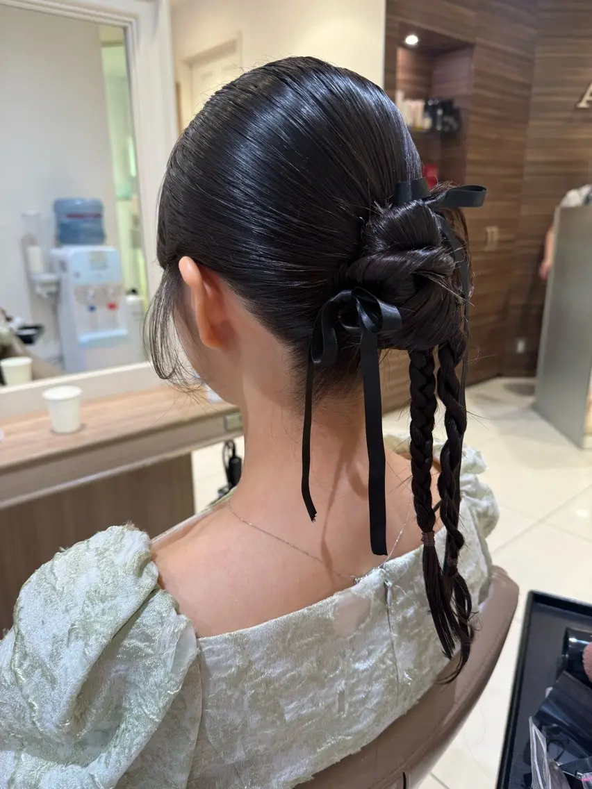 ロング ヘアアレンジ ヘアセット 韓国ヘアメイク🎀/ 縮毛矯正✨山本媛香のヘアスタイル
