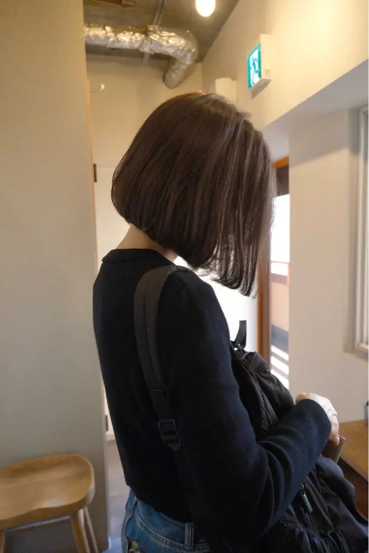 ショート カラー カット ヘアカラー トリートメント ヘアセット ハルカ/透け感カラー /顔周りレイヤーのヘアスタイル