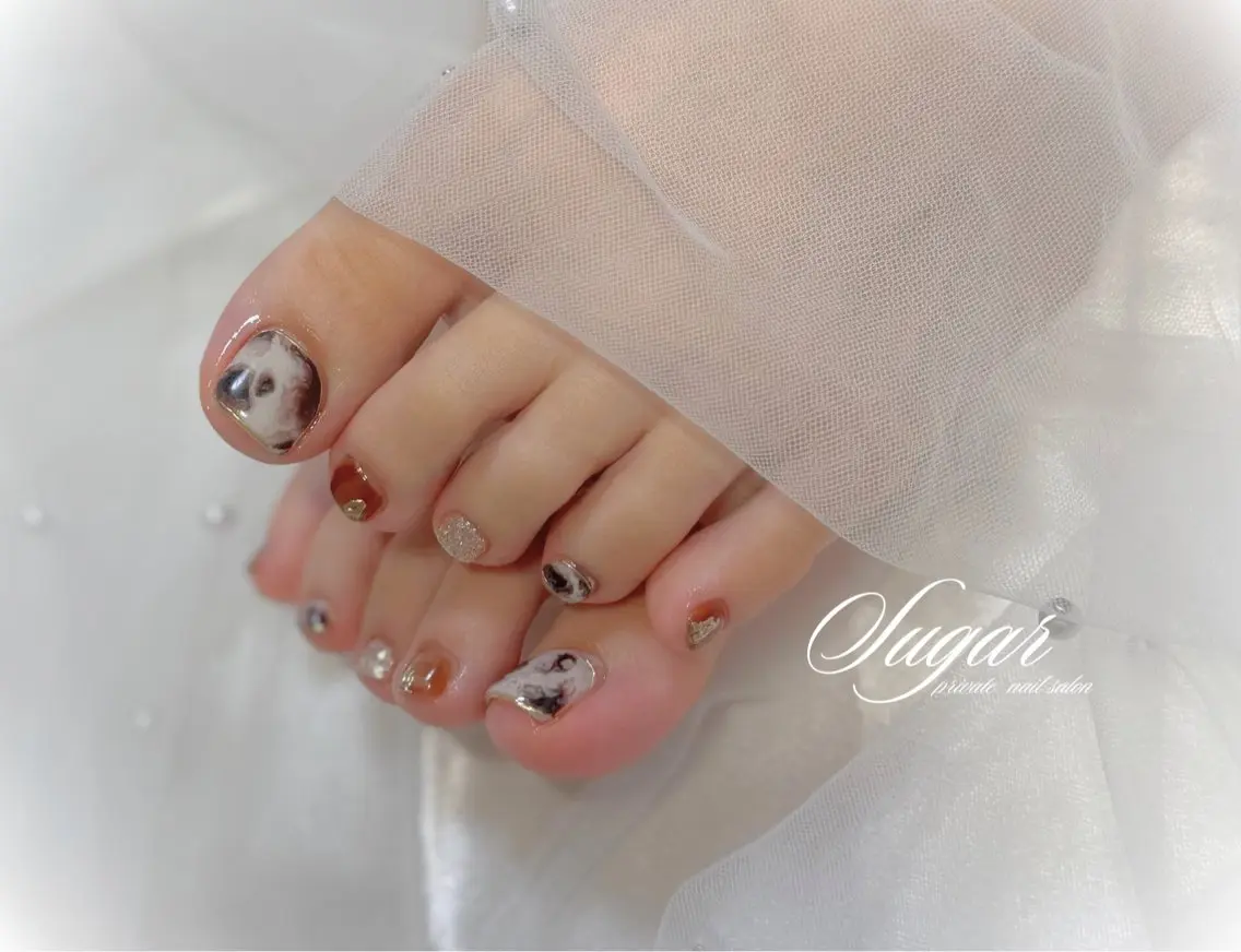 ネイル 持ち込み フットネイル Nail salon Sugarのネイルデザイン