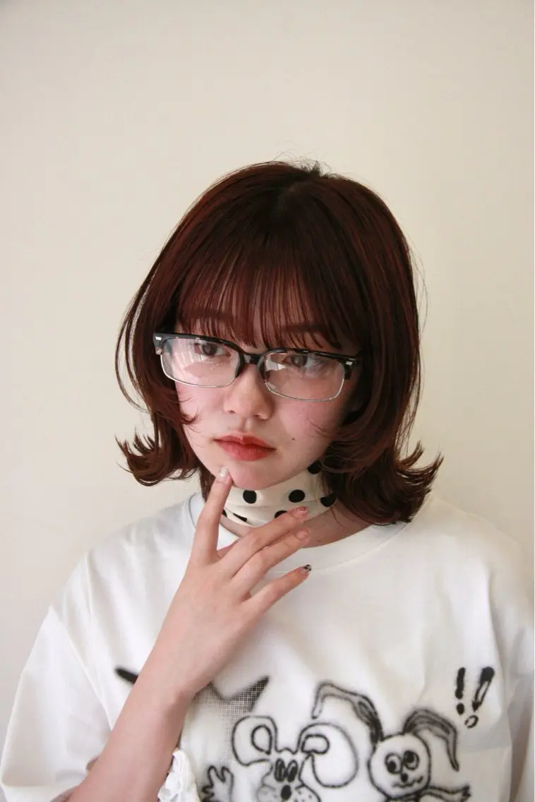ミディアム ボブレイヤー ボブ レイヤーカット 外ハネヘア Koya ショート/ボブのヘアスタイル