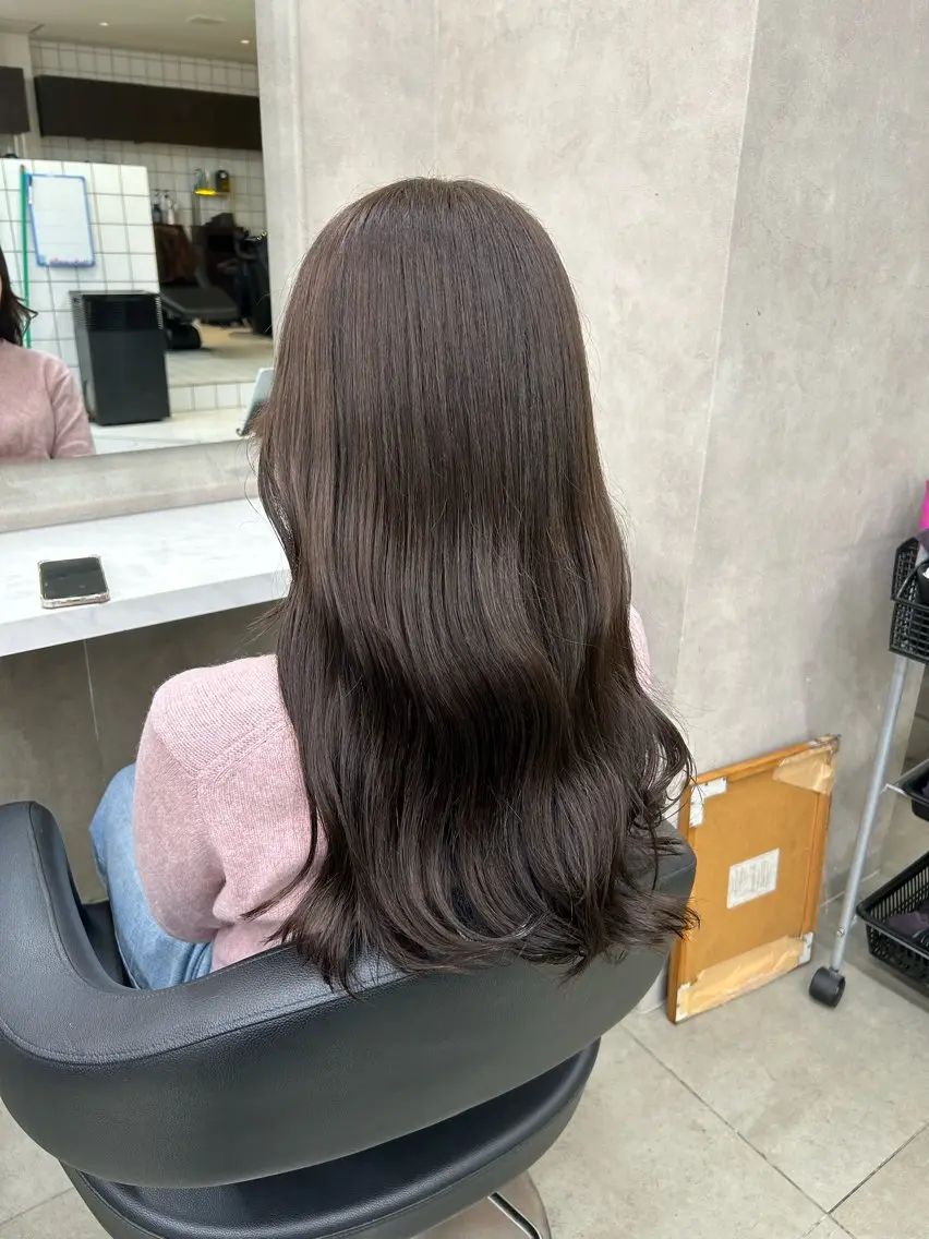 セミロング カラー パーマ ヘアアレンジ メンズ キッズ 🦋縮毛/韓国レイヤ ー/透明感カラー🦋のヘアスタイル