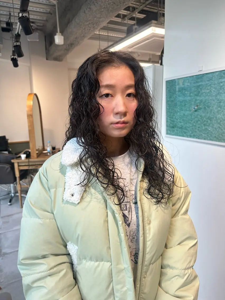ロング カラー パーマ キッズ カット パーマ トリートメント オトナヘア🌸 harukaのヘアスタイル
