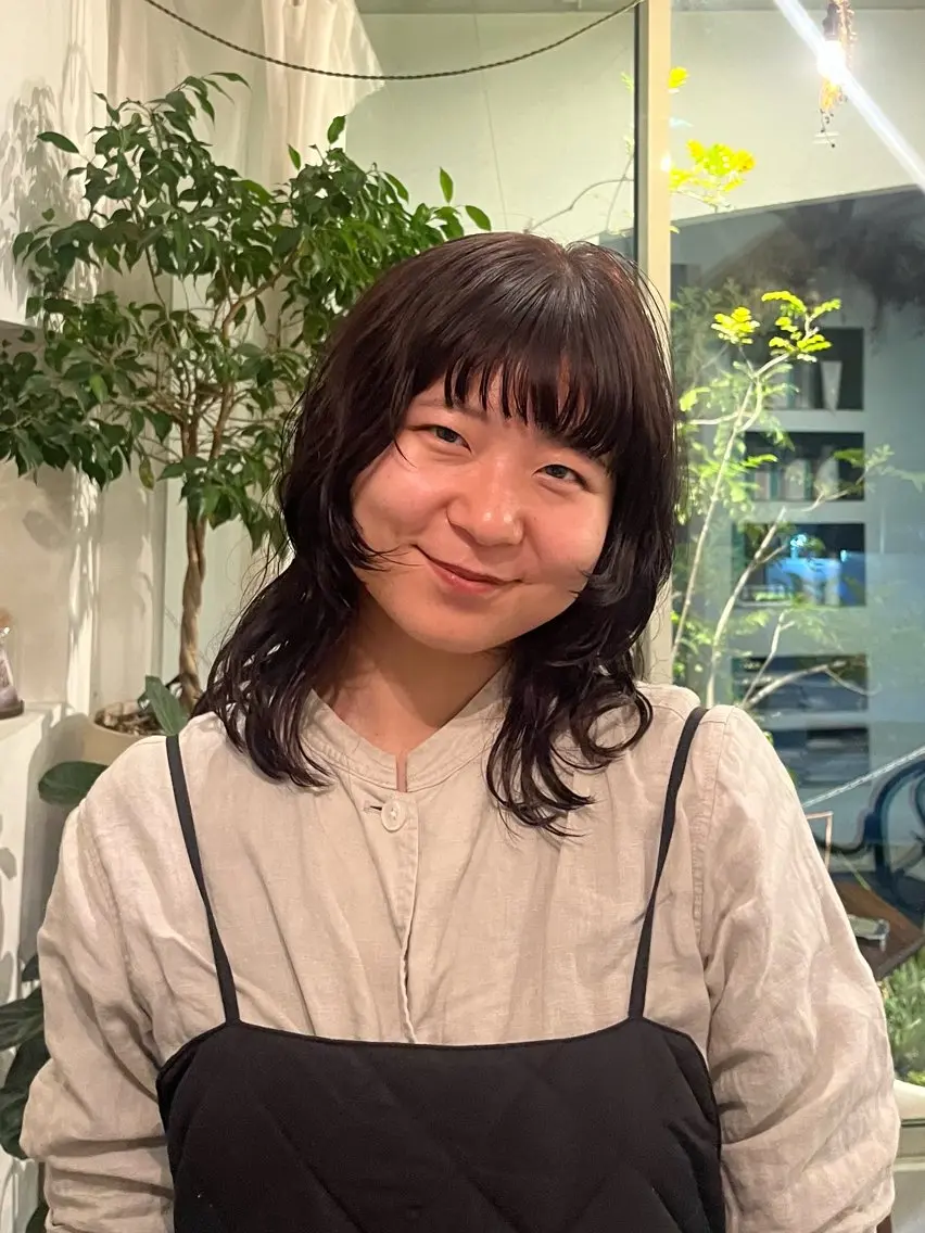 セミロング パーマ カット パーマ 柴田 さくらのヘアスタイル