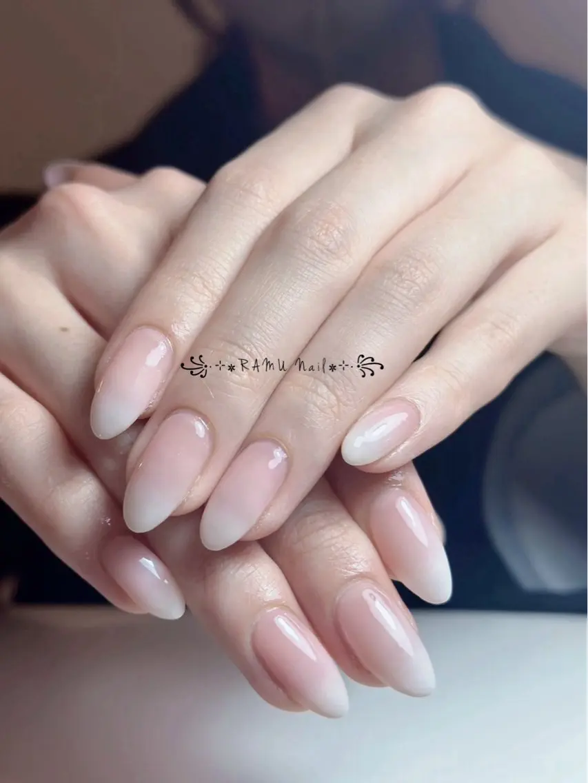 ネイル チークネイル フレンチネイル グラデーション キラキラネイル 韓国ネイル RAMU Nail 恵比寿店のネイルデザイン