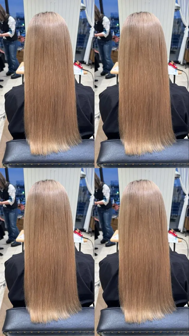 ロング カラー 髪質改善ストレート ⭐️髪質改善カラーのヘアスタイル