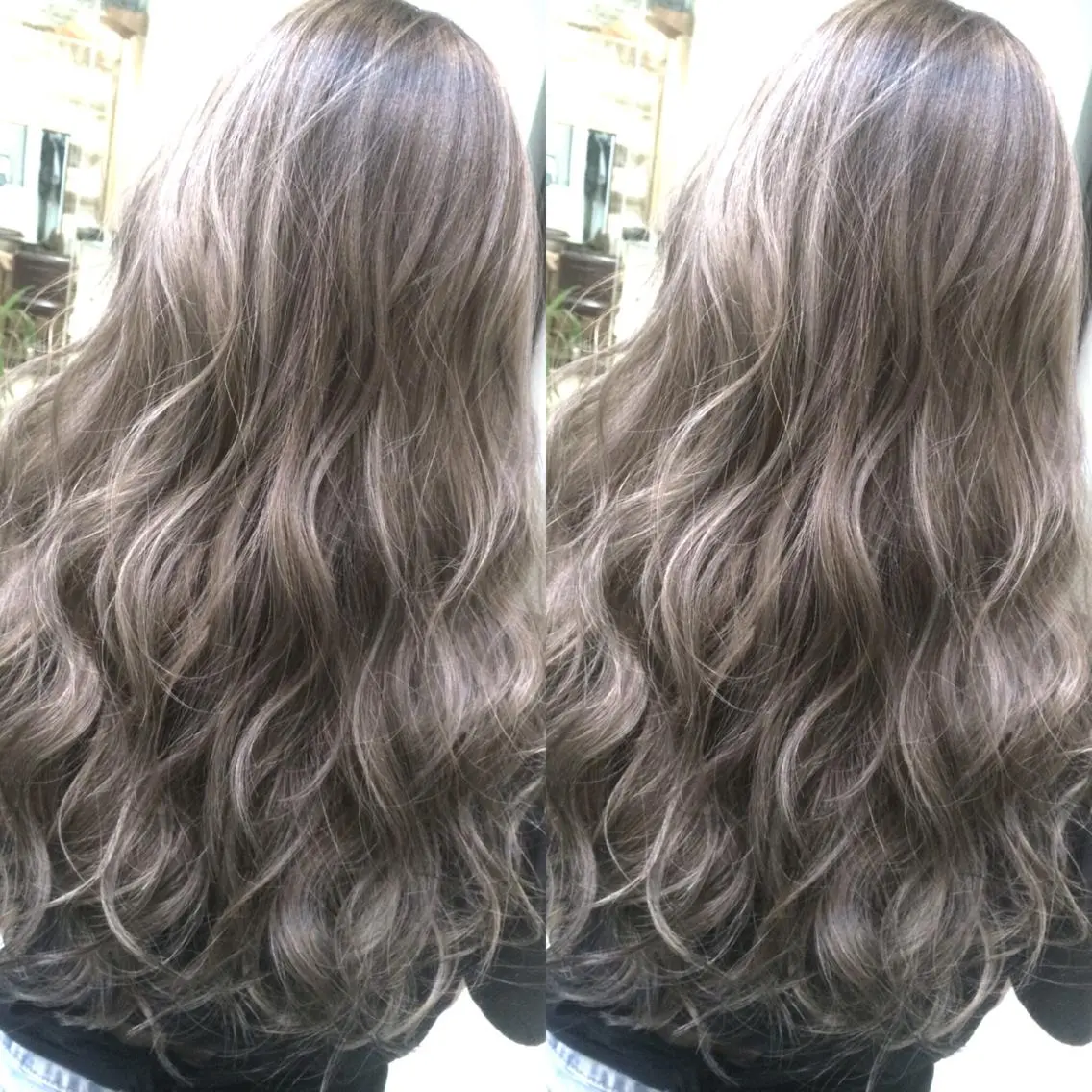 ロング カラー ハイライトカラー シルバー 3Dハイライト ハイライト ヘアカラー トリートメント 井上 一平のヘアスタイル