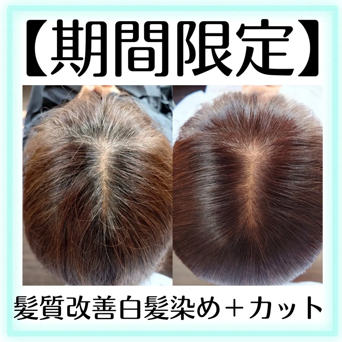 💳【ご新規様限定】髪質改善白髪染め含む全体カラー＋カット/期間限定※ロング料金別途＋¥1100​〜​の写真