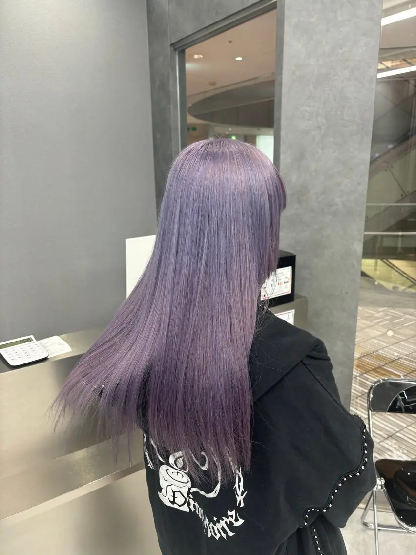 ロング カラー ヘアカラー トリートメント ヘアセット ハッシュカット/ ミルクティー/ みうのヘアスタイル