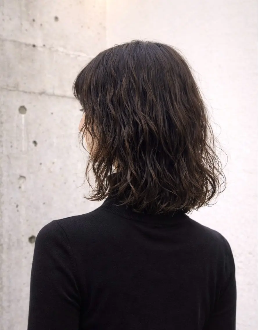 ミディアム カット パーマ ダブルカラー/ 艶カラーアヤナ🍀のヘアスタイル