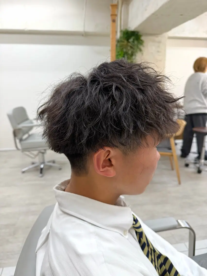 パーマ メンズ カット パーマ メンズパーマ 朝ラクセット 颯のヘアスタイル