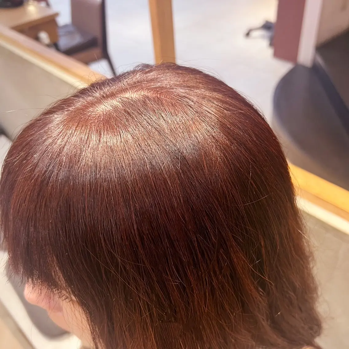ミディアム カラー ブリーチ ブリーチなしカラー オレンジ 艶カラー/透明感 /ヒグチアオイのヘアスタイル