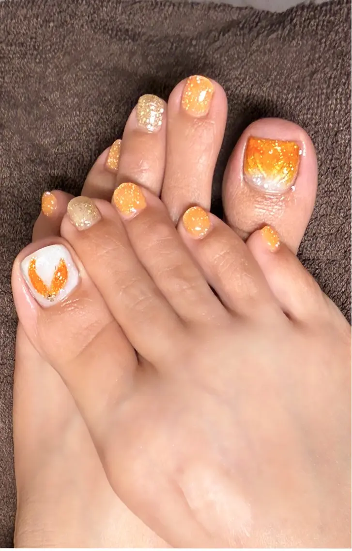 ネイル オレンジ Bell Nailのネイルデザイン