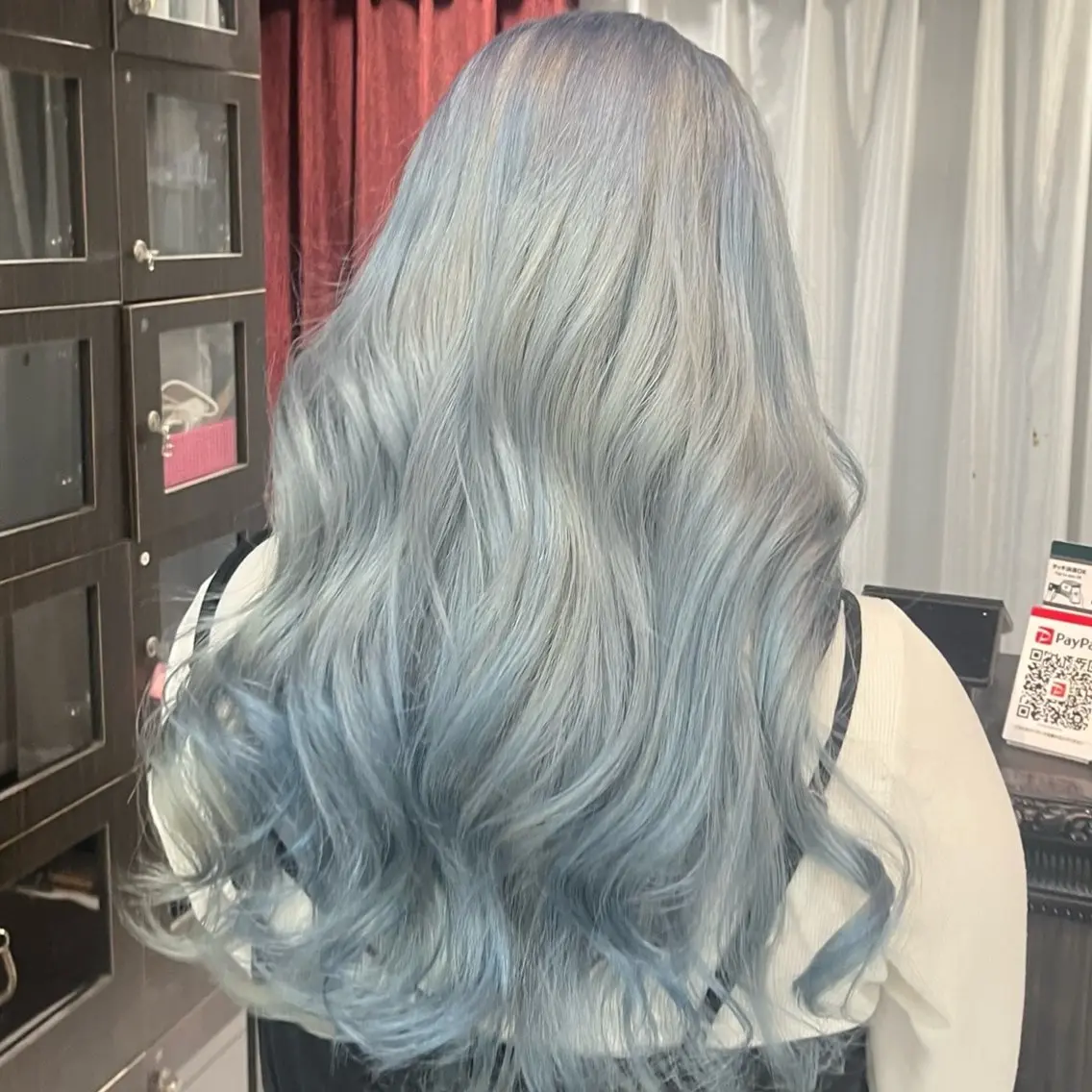 ロング カラー ブリーチ ブルーカラー 🫧ハイトーン/ ペールカラー🕊♡雛のヘアスタイル