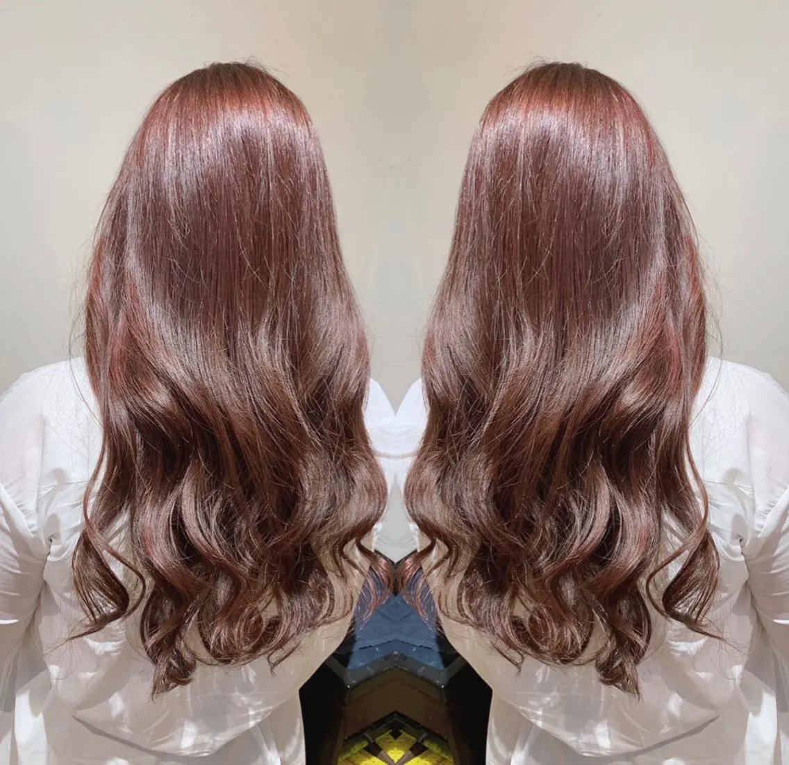 ロング カラー ヘアアレンジ イルミナカラー ピンクカラー 髪質改善特化 ミサワコウキのヘアスタイル