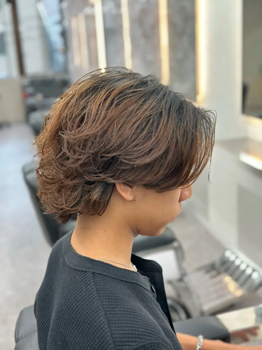 ミディアム パーマ メンズ カット パーマ メッシュパーマ支持率 ◎大宮/隼也のヘアスタイル