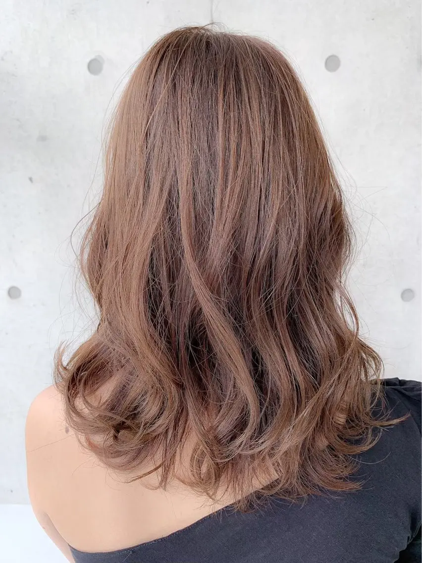 セミロング カラー ブリーチなし💗 艶カラー 翔太郎のヘアスタイル