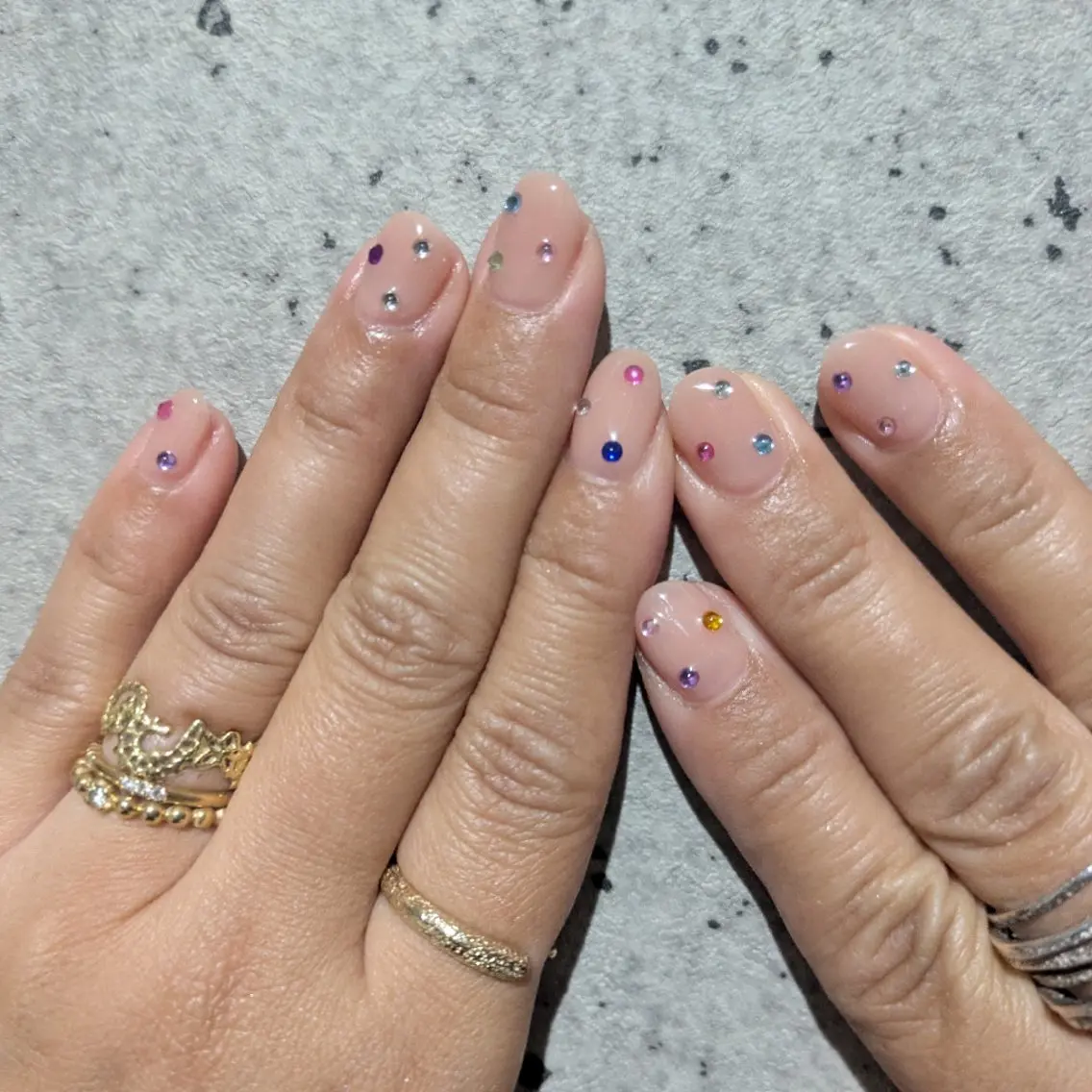 ネイル ワンカラーネイル ストーンネイル as.nail あやのネイルデザイン