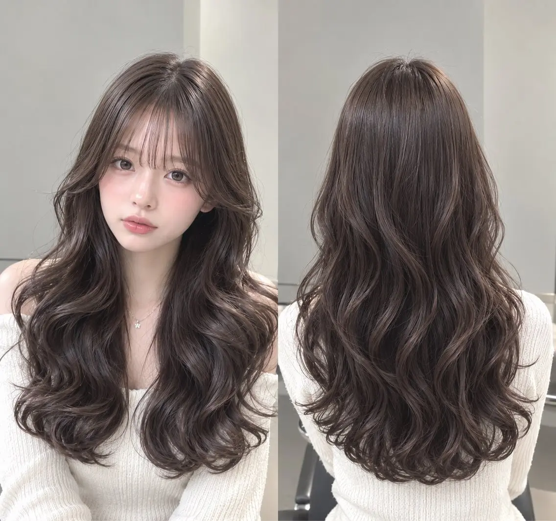 ロング パーマ カット パーマ トリートメント ヘッドスパ 🎀ブリーチ/ハイラ イトカラー/ANJUのヘアスタイル