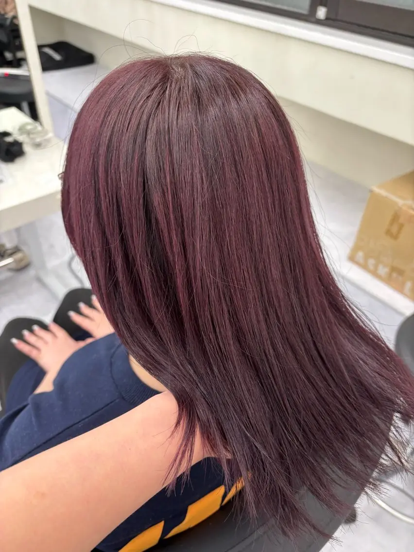 ミディアム カラー 透明感カラー ラベンダーカラー ピンクカラー ピンクラベンダー カット ヘアカラー トリートメント Ayano🎀似 合わせ×透明感🎀のヘアスタイル