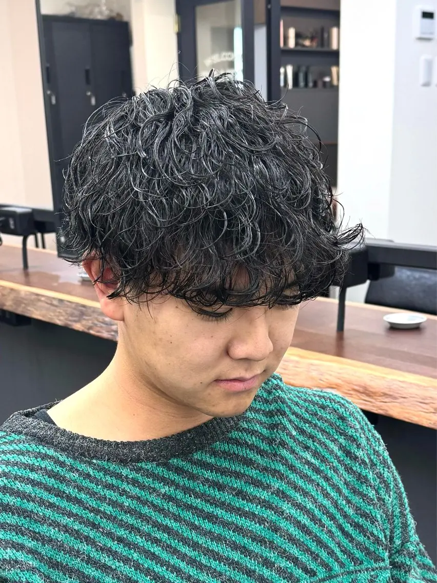 パーマ メンズ メンズパーマ 波巻きパーマ 柏メンズカットパーマ NO.1タイチのヘアスタイル