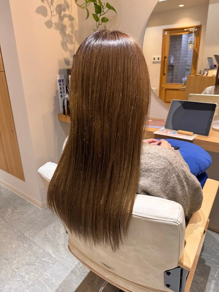 ロング カラー ベージュカラー ブリーチ ブリーチなしカラー 《PARAGO緑橋》 内田美結のヘアスタイル