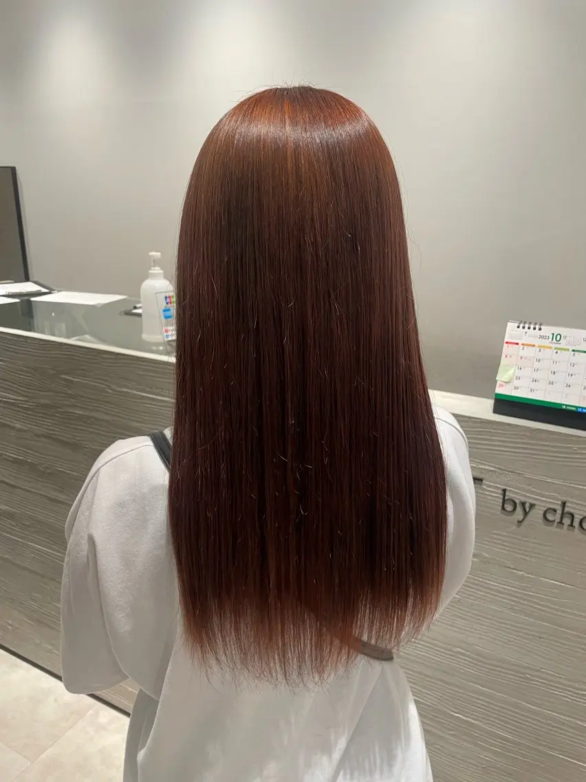 ロング オレンジブラウン 🤍tomoka 🤍のヘアスタイル