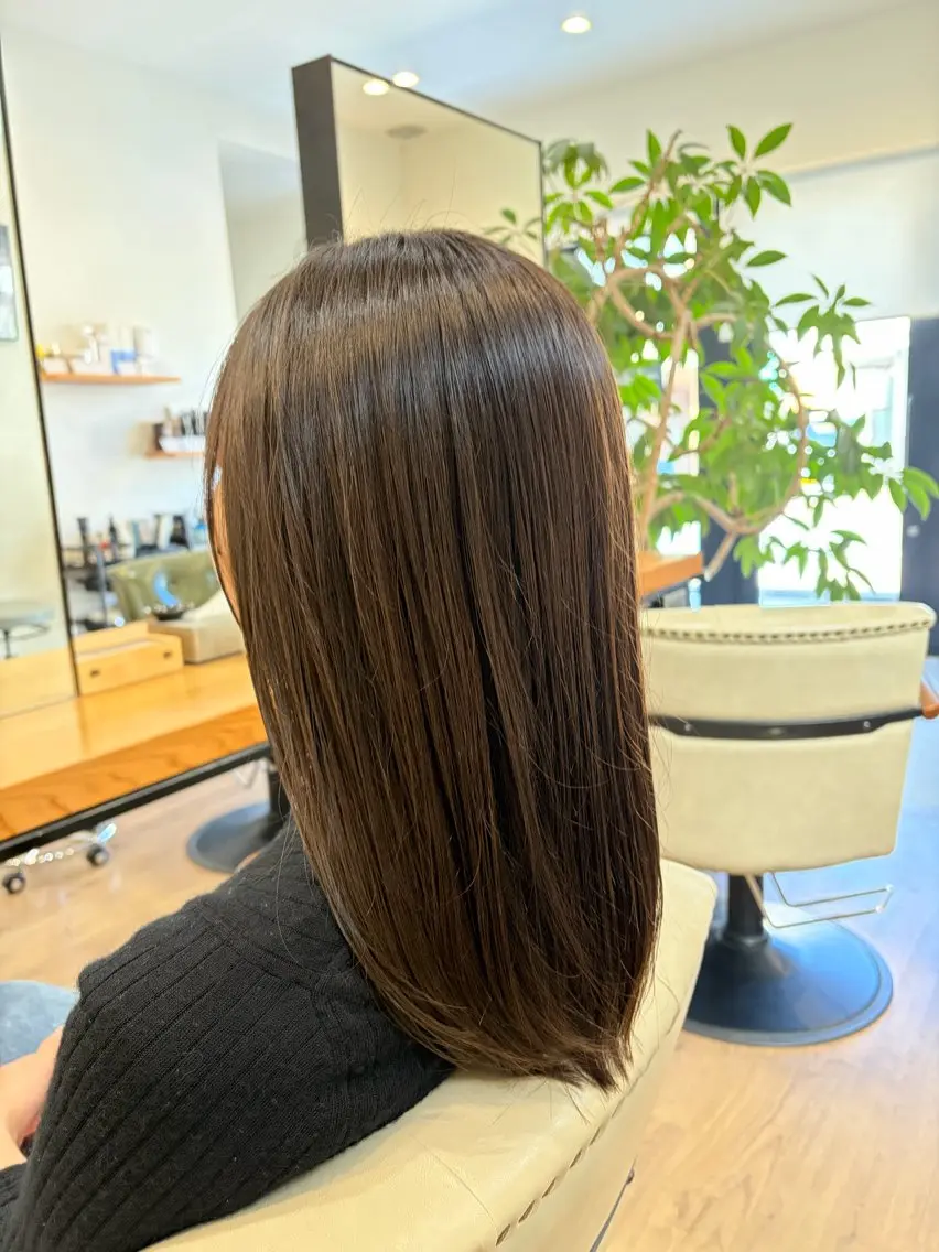 セミロング 似合わせ透明感カラー 宇治　ヤマノのヘアスタイル