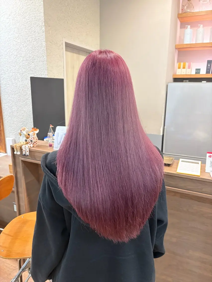 ロング カラー ヘアカラー たなか もえなのヘアスタイル
