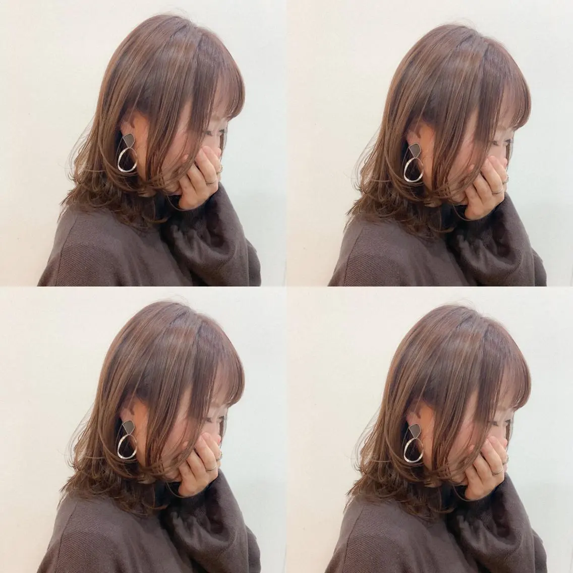 ミディアム カラー ヘアアレンジ ベージュカラー ブリーチ ブリーチなしカラー レイヤーカット メンズスタイル ly本厚木のヘアスタイル