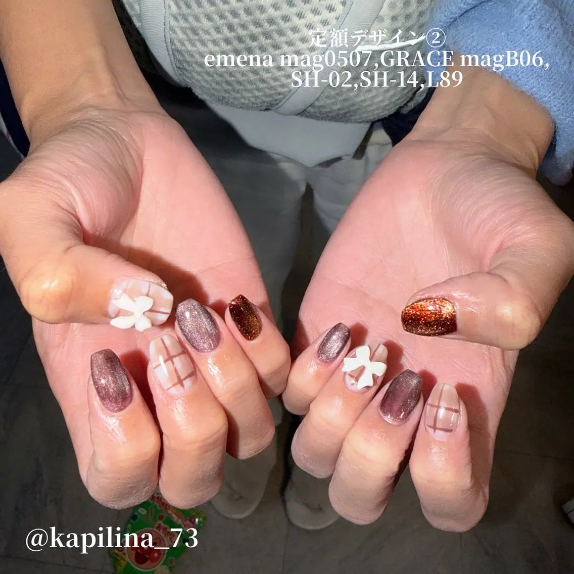 ネイル ブラウン Kapilina🌺 MOMOのネイルデザイン