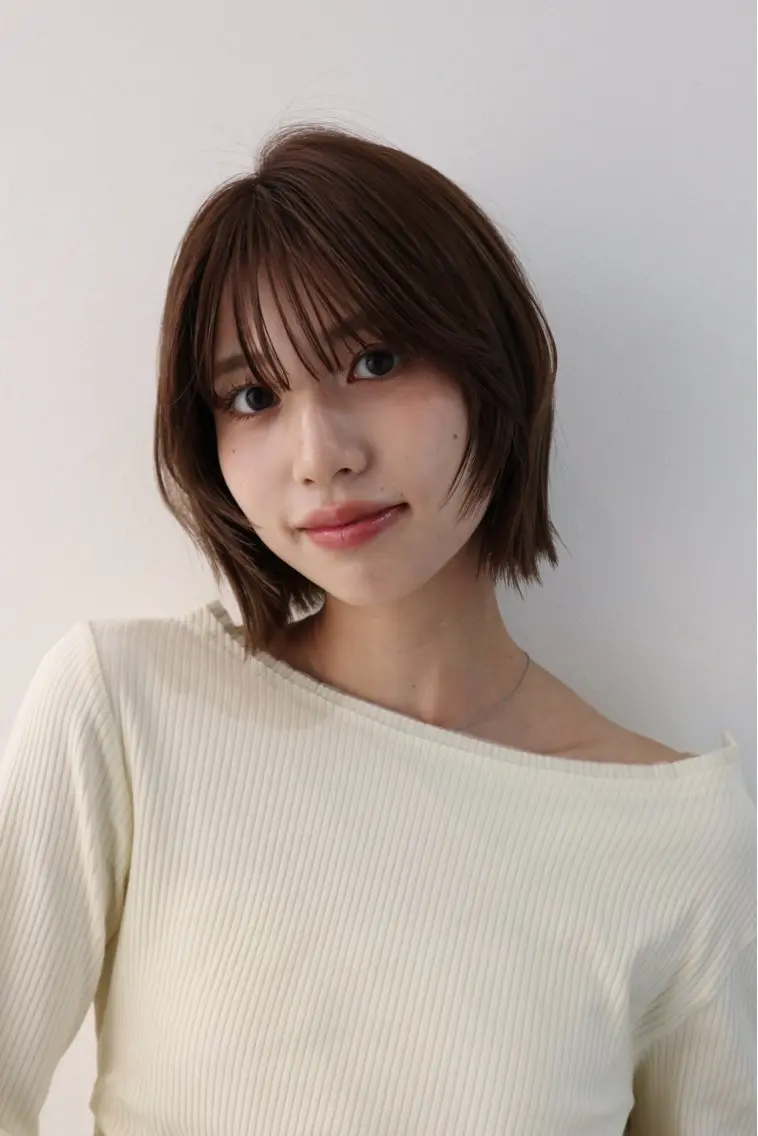 ショート ヘアカラー 縮毛矯正 韓国レイヤー／透明感 カラー🍀*そらのヘアスタイル